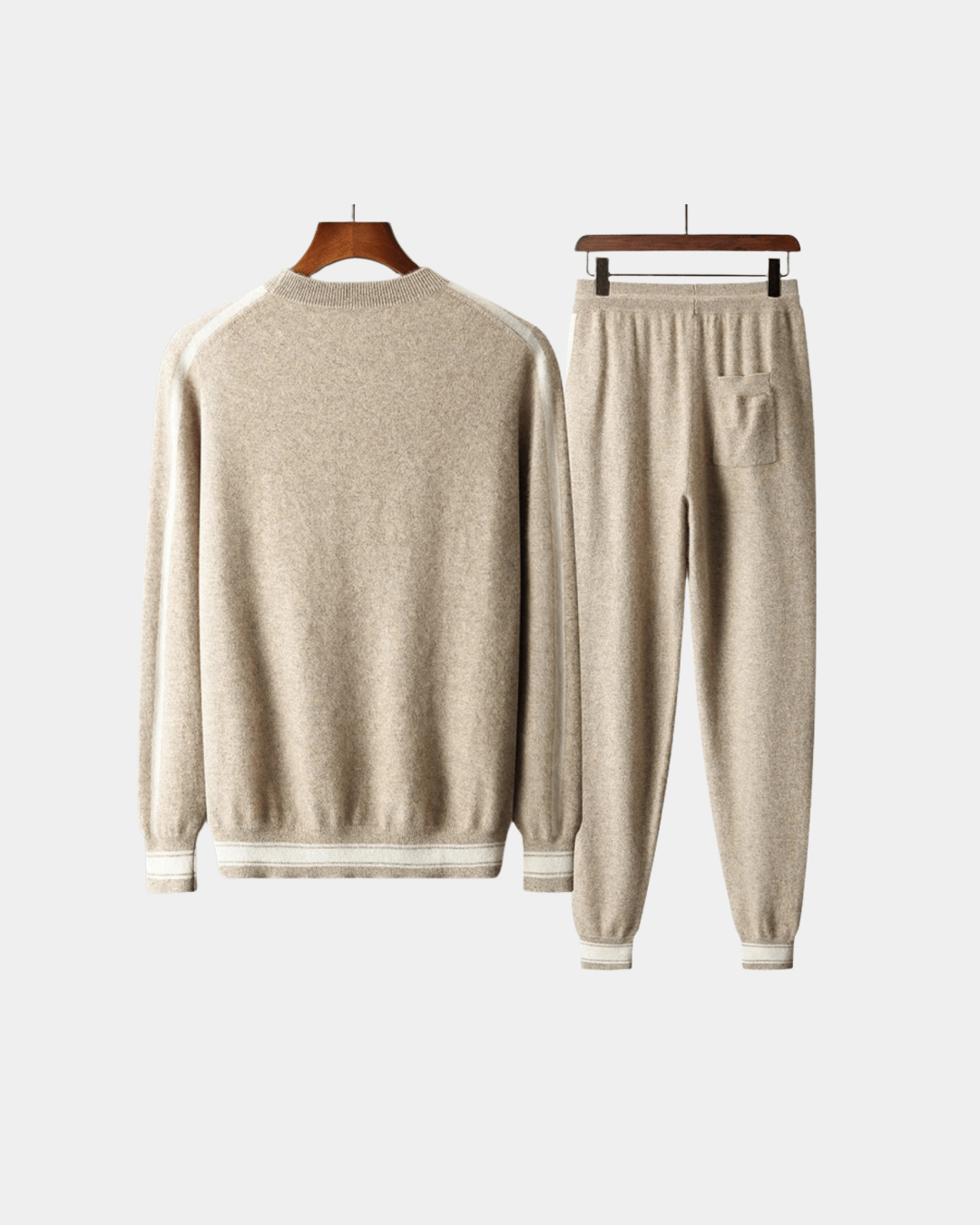 RIBBED TRIM KNIT SWEATER SET
