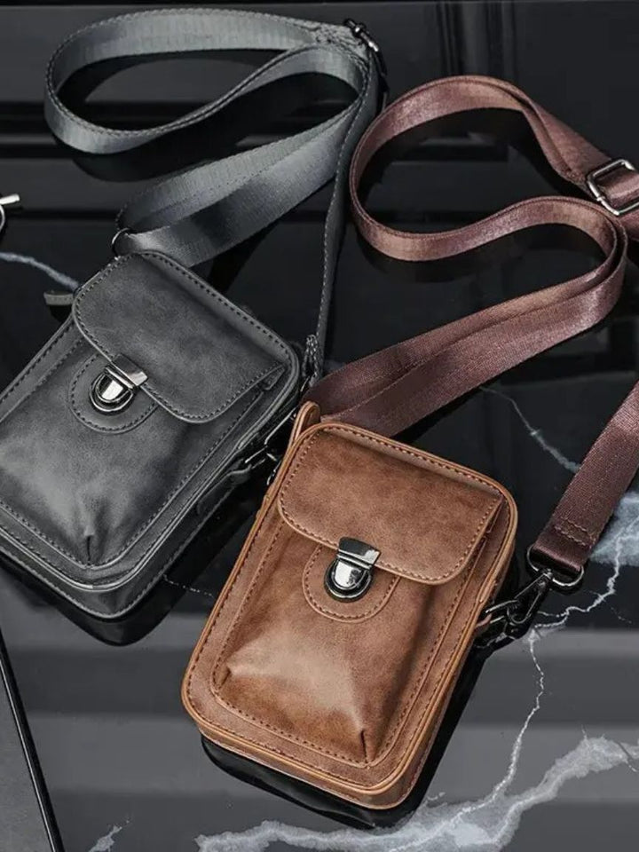 RETRO LEATHER PHONE CROSSBODY POUCH