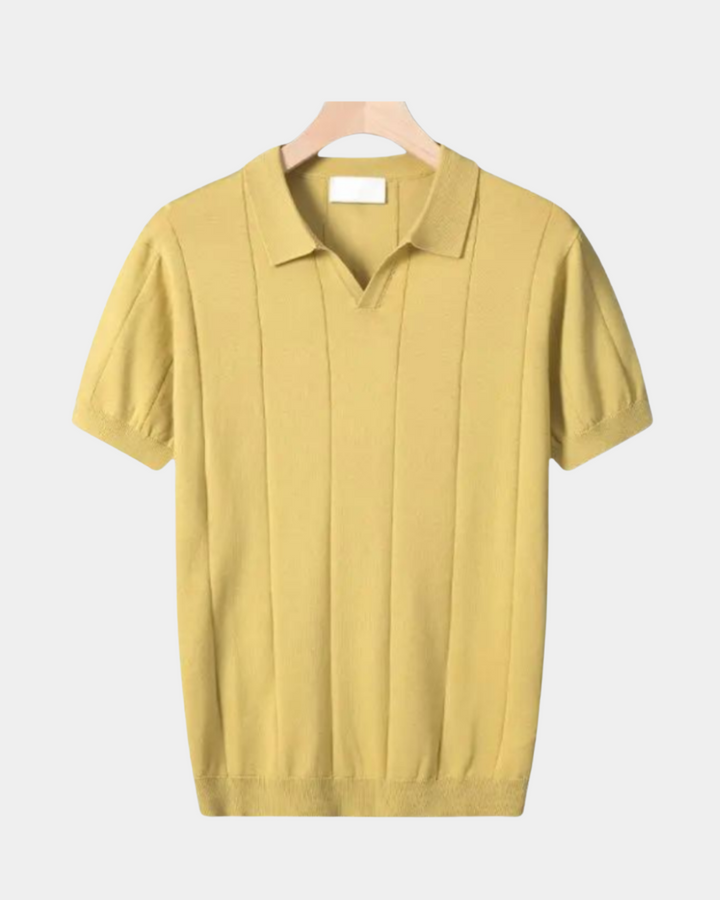 ELEGANTES POLOSHIRT MIT VERTIKALEM EINSATZ