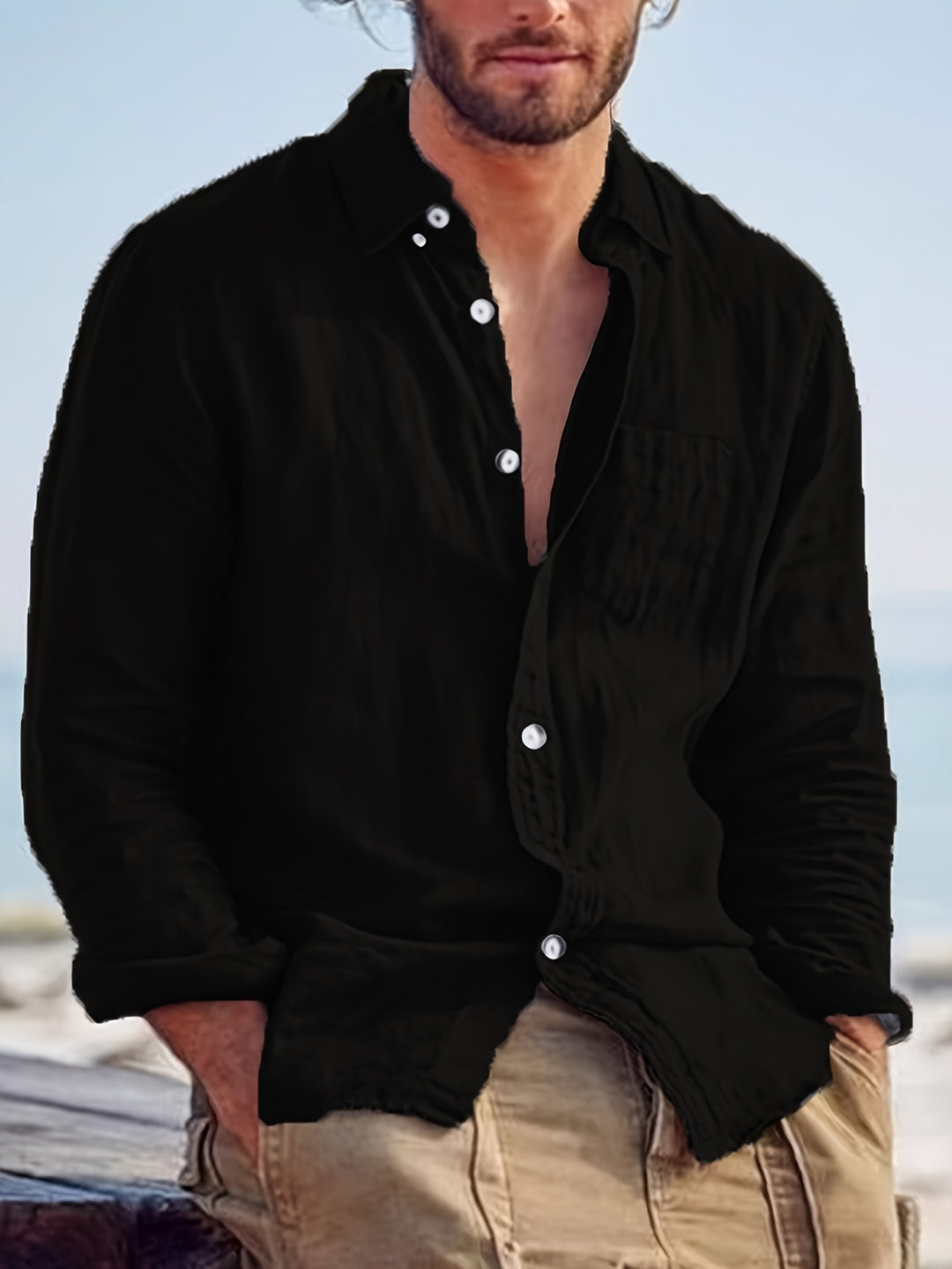 Men’s Long Sleeve Shirt – Casual Button-Up Refinement