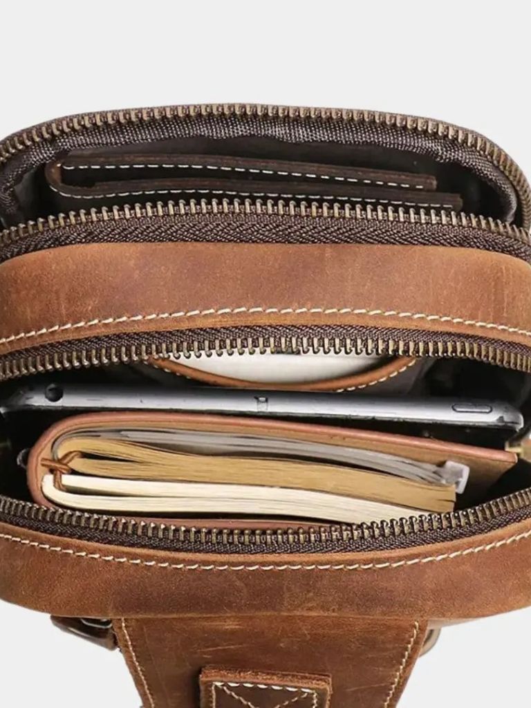 CLASSIC BROWN SLING CROSSBODY BAG