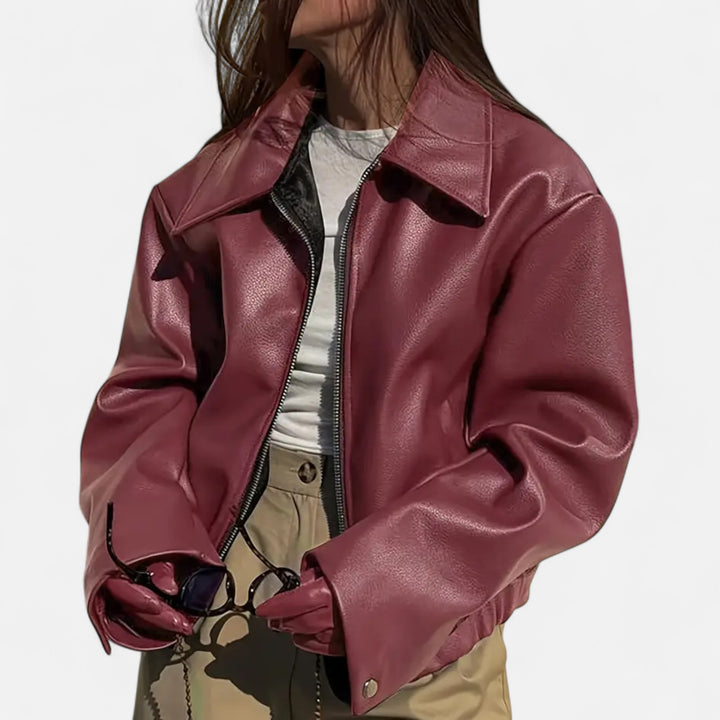 NOMU Lifestyle | Women’s Retro PU Leather Jacket – Timeless Elegance