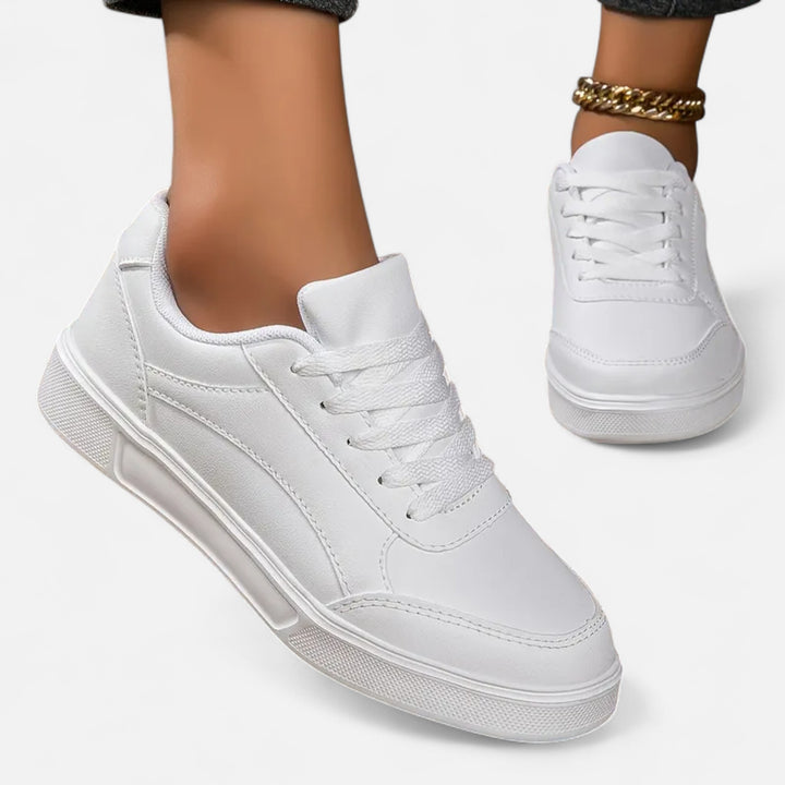 NOMU Lifestyle | Women’s Lace-Up Sneakers – Golden Elegance