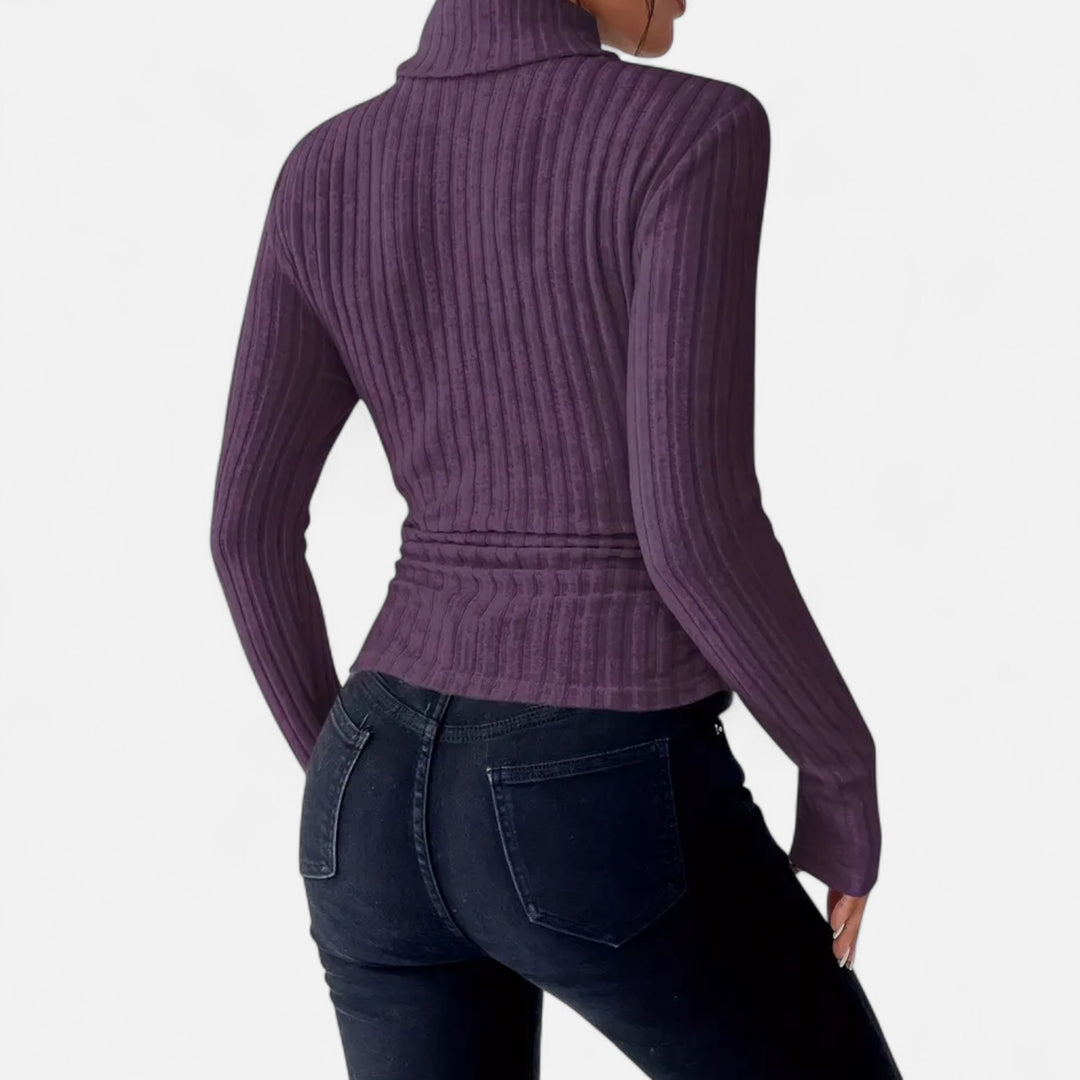 NOMU Lifestyle | Women’s High Neck Knit Sweater – Heritage Elegance