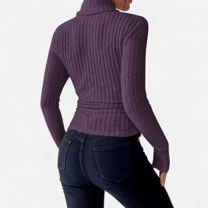 NOMU Lifestyle | Women’s High Neck Knit Sweater – Heritage Elegance