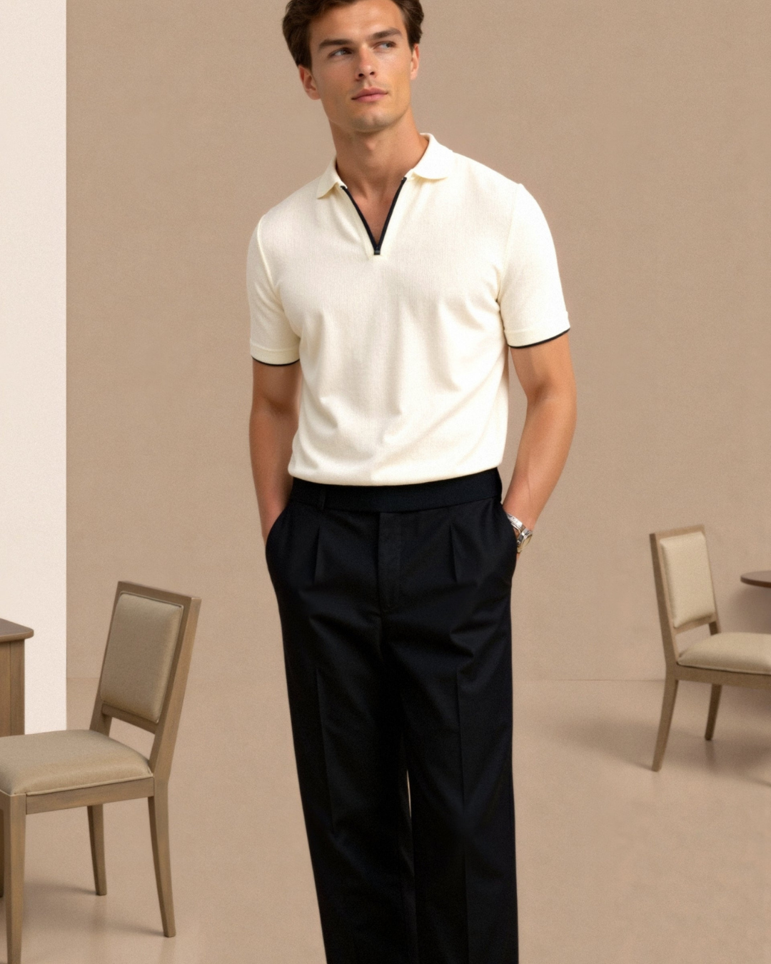 POLOSHIRT MIT PASPELIERUNG