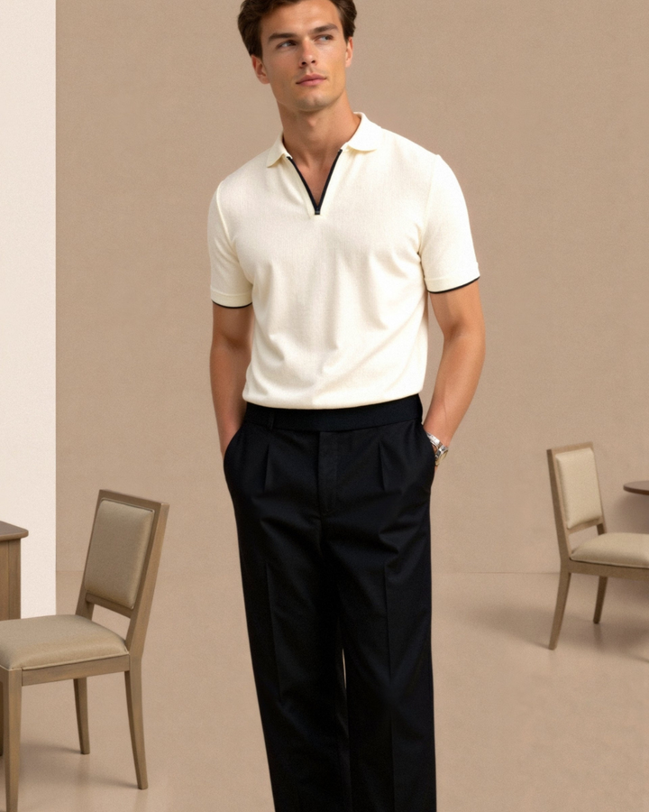 POLOSHIRT MIT PASPELIERUNG