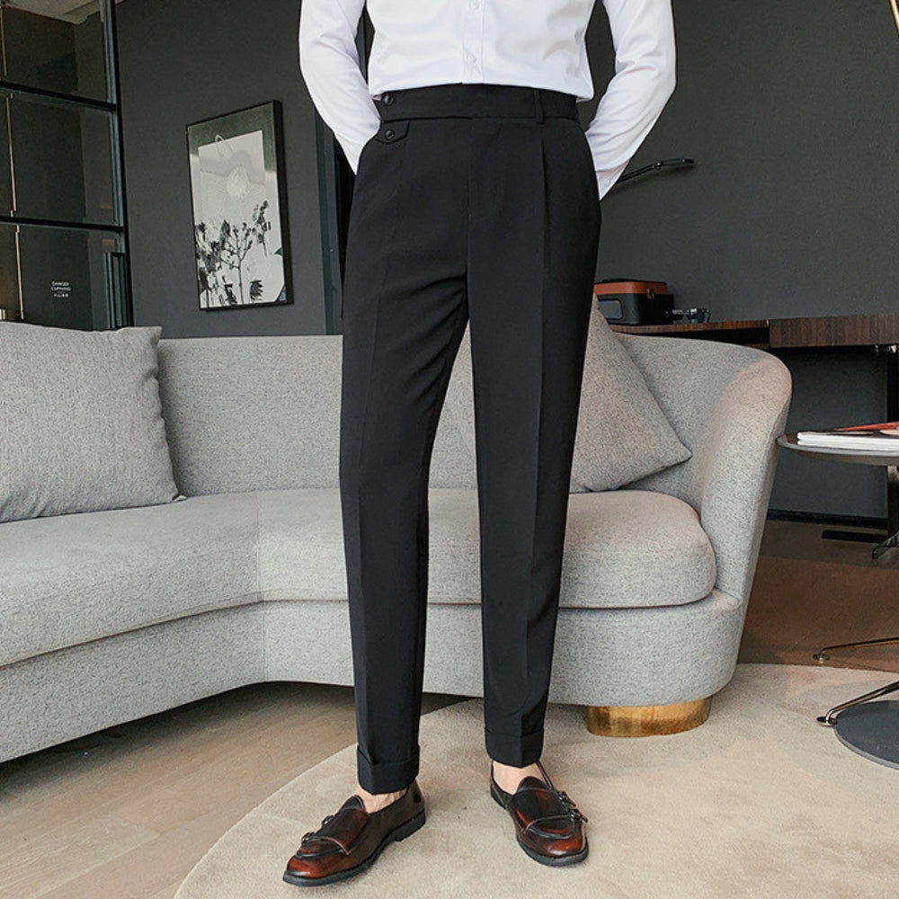 Slim Fit Nine-Point Suit Pants
