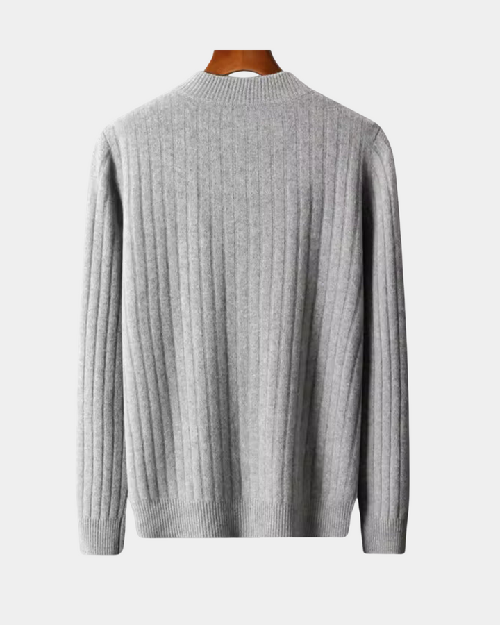 STRUKTURIERTER PULLOVER MIT HALBEM REISSVERSCHLUSS UND ZOPFMUSTER