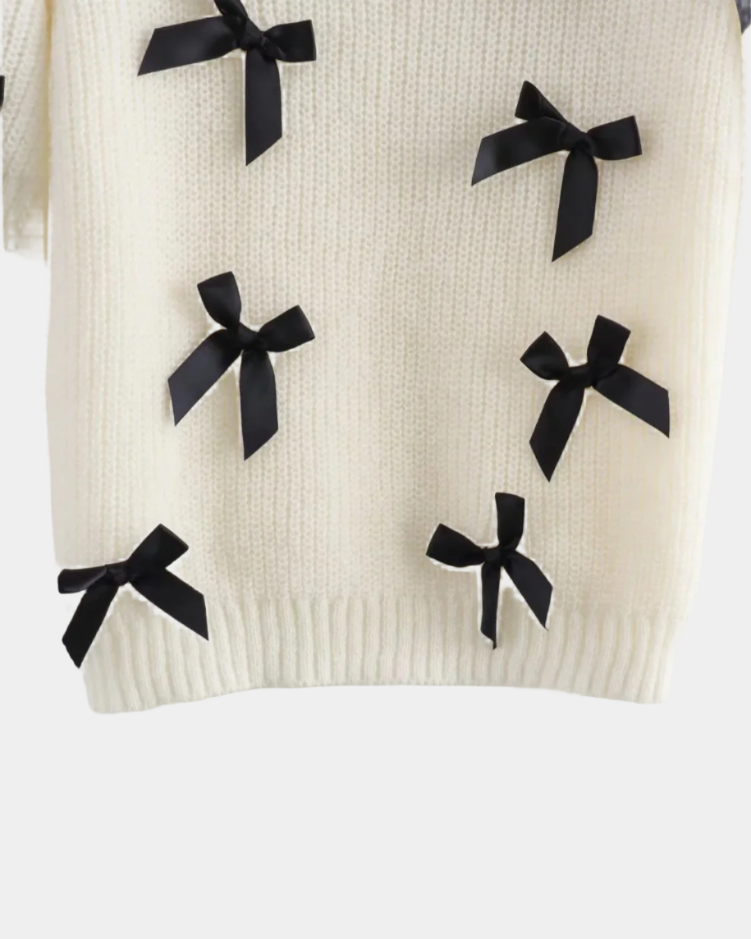 BOW EMBELLISHED KNIT TOP