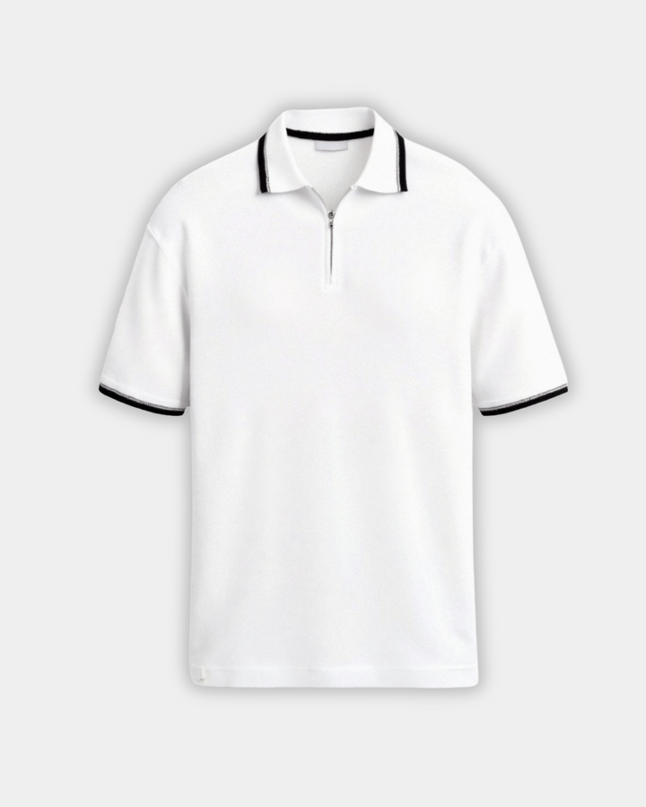 MODERNES REISSVERSCHLUSS-POLO MIT KONTRAST
