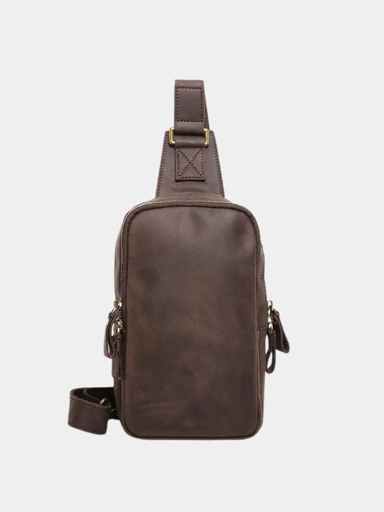 CLASSIC BROWN SLING CROSSBODY BAG