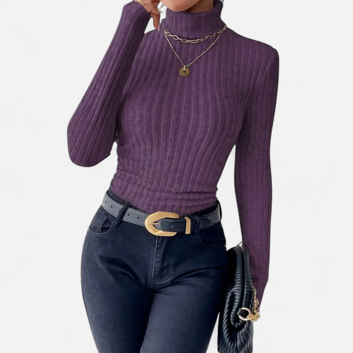 NOMU Lifestyle | Women’s High Neck Knit Sweater – Heritage Elegance