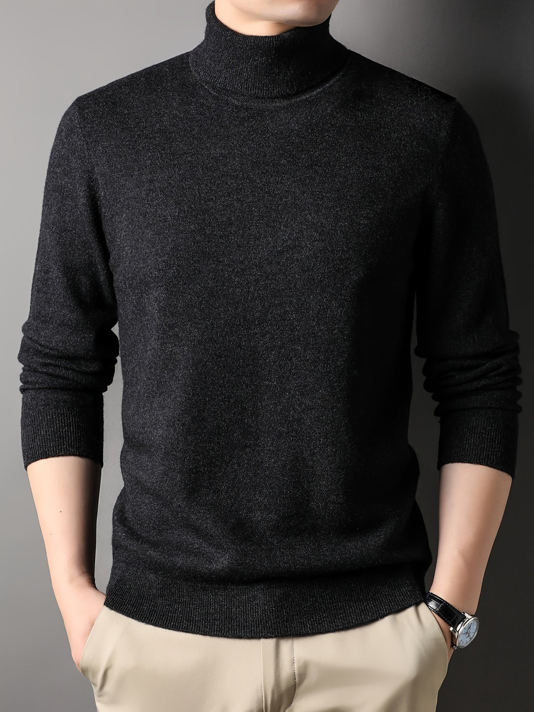 Men’s High-Neck Wool Pullover – Heritage Warmth