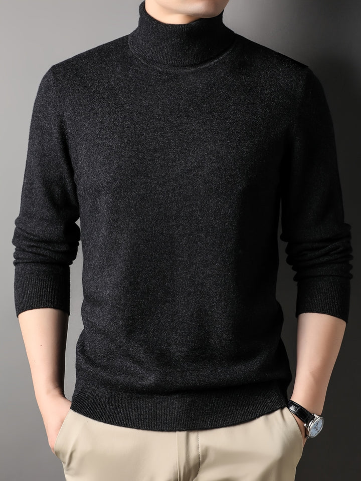 Men’s High-Neck Wool Pullover – Heritage Warmth