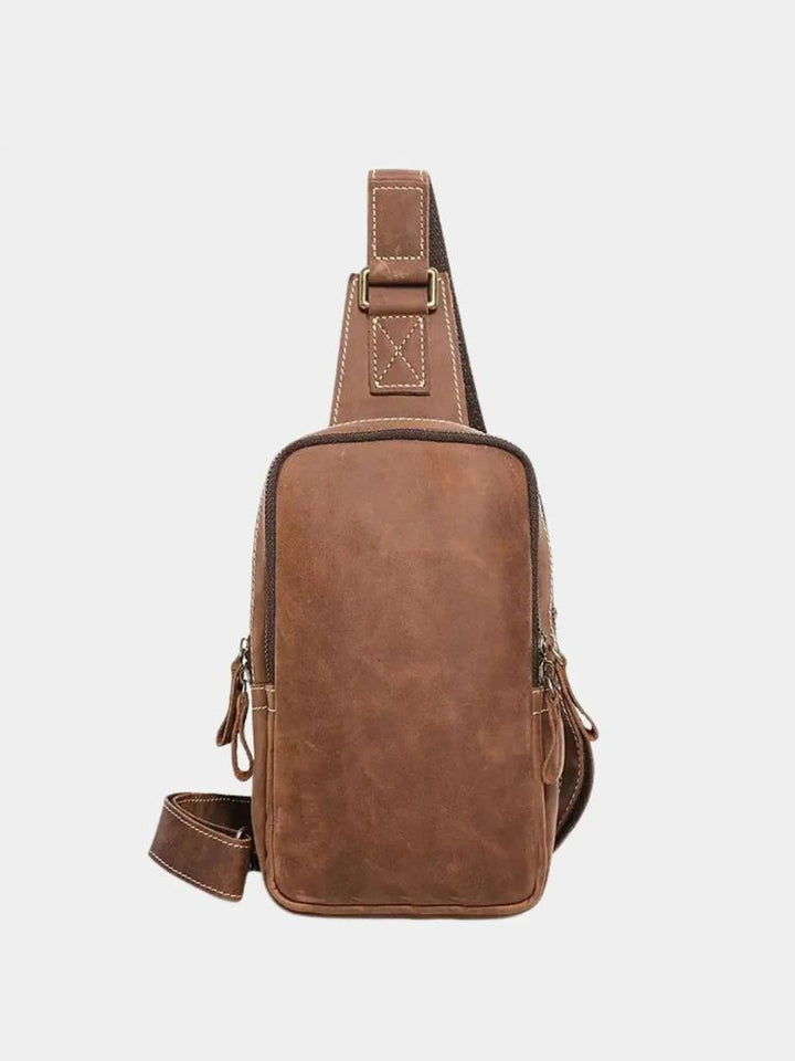 CLASSIC BROWN SLING CROSSBODY BAG