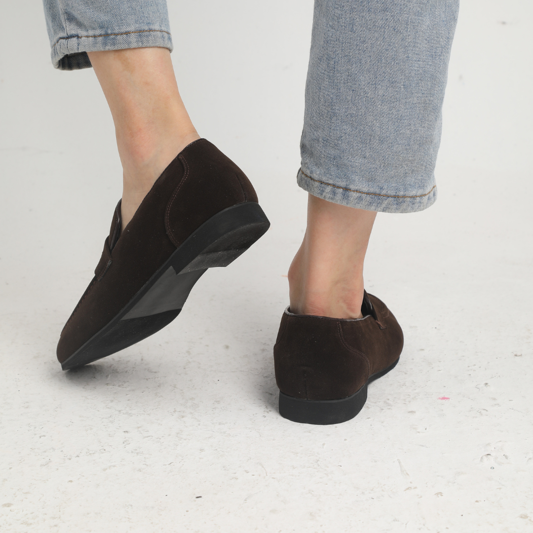 Suede Strap Loafers
