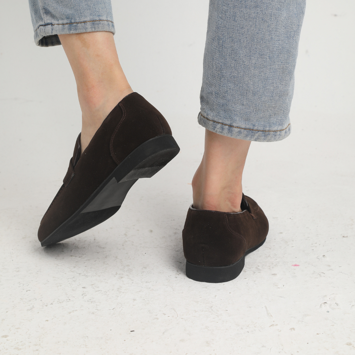 Suede Strap Loafers