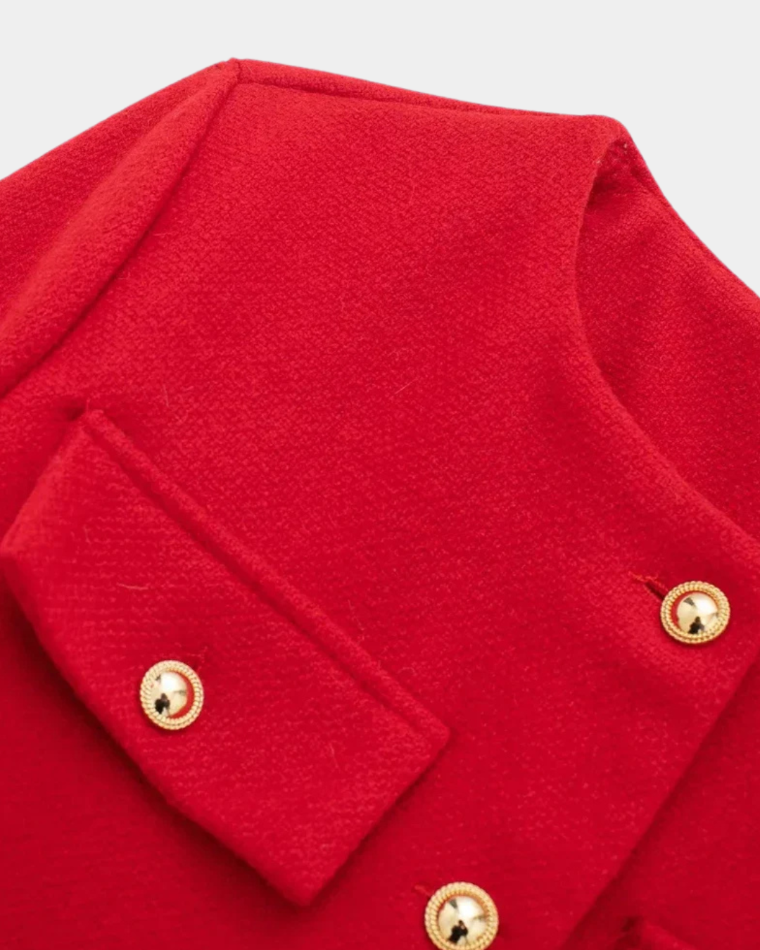 STRUCTURED GOLD-BUTTON CARDIGAN