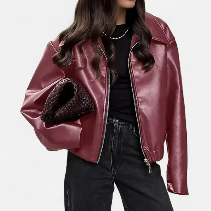 NOMU Lifestyle | Women’s Retro PU Leather Jacket – Timeless Elegance