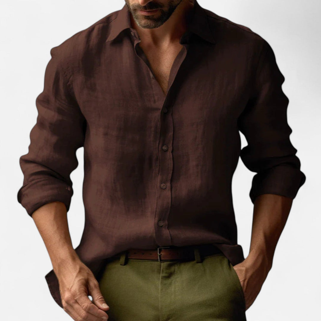 Men’s Vintage Linen Long Sleeve Shirt – Heritage-Inspired Refinement