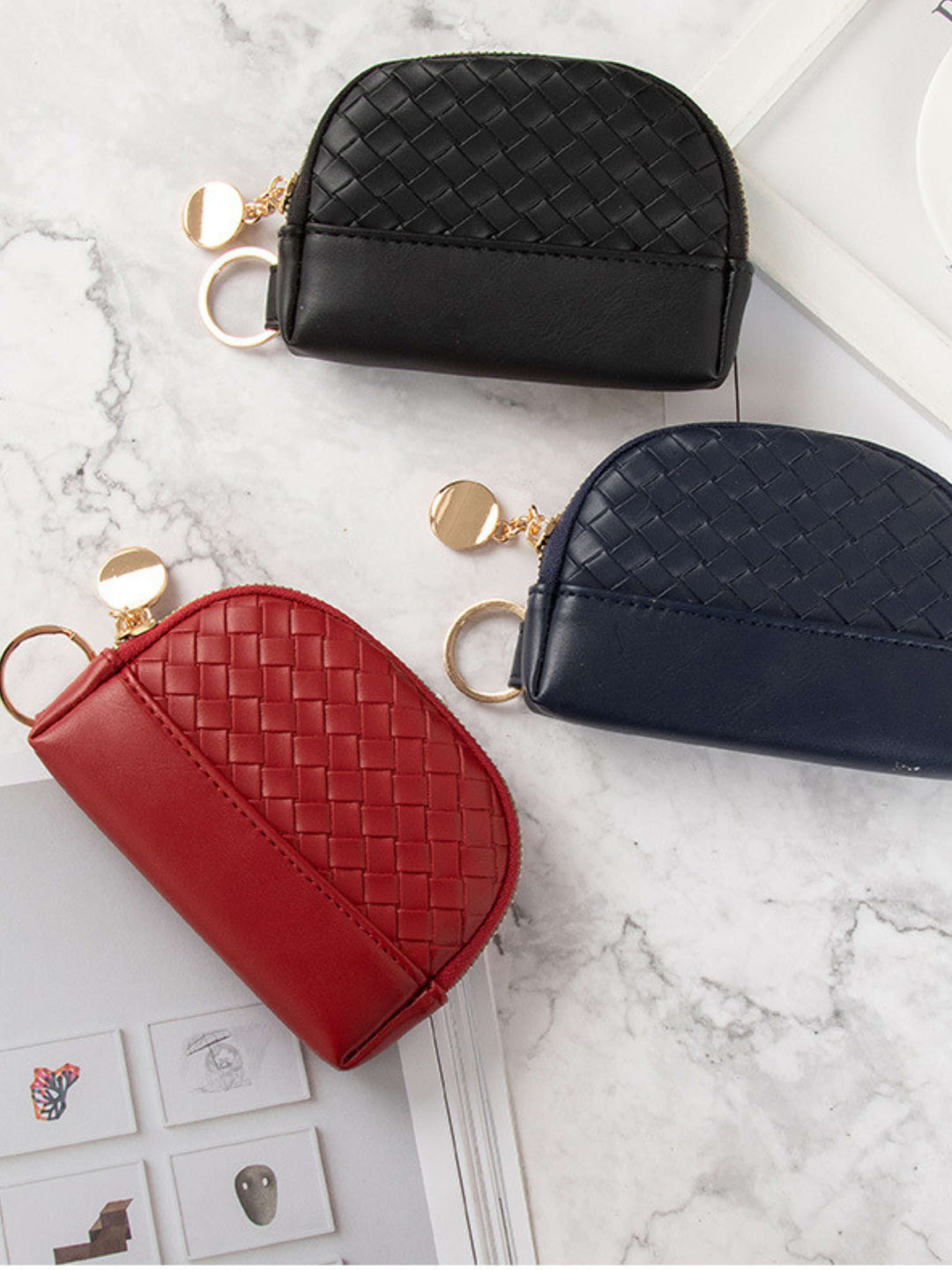 WOVEN MINI ZIP COIN PURSE