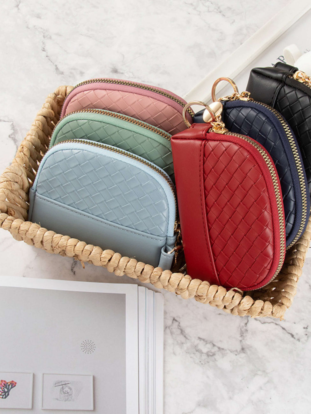 WOVEN MINI ZIP COIN PURSE