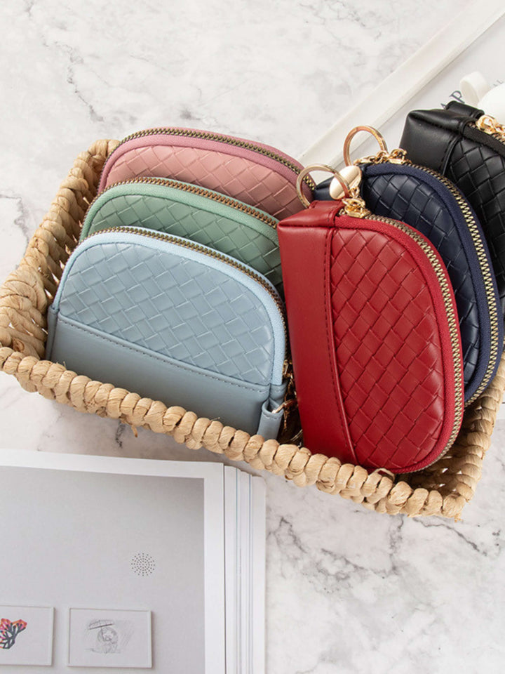 WOVEN MINI ZIP COIN PURSE