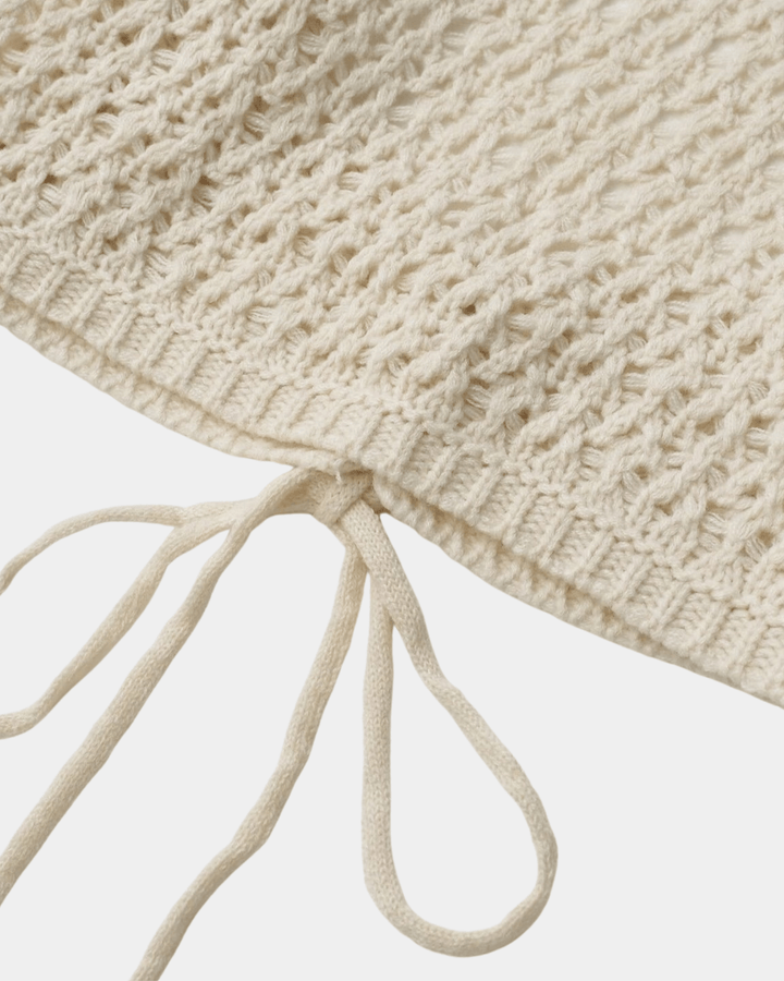 CROCHET DRAWSTRING SWEATER