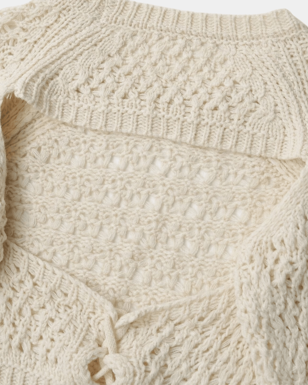 CROCHET DRAWSTRING SWEATER