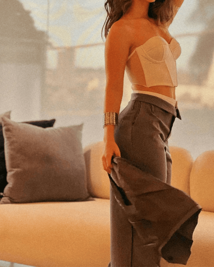 PINSTRIPE SLIT TROUSERS