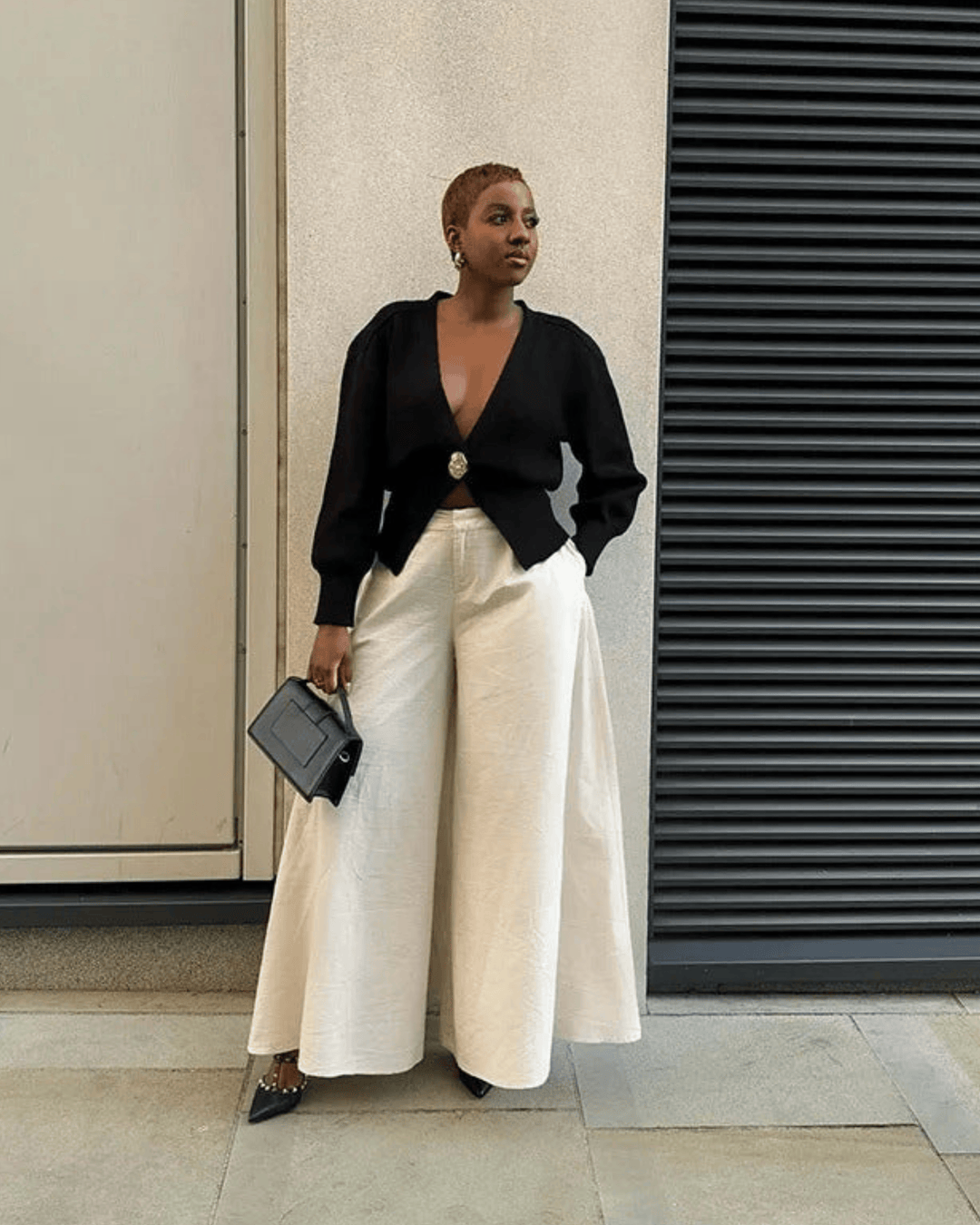 DEEP V SINGLE-BUTTON CARDIGAN