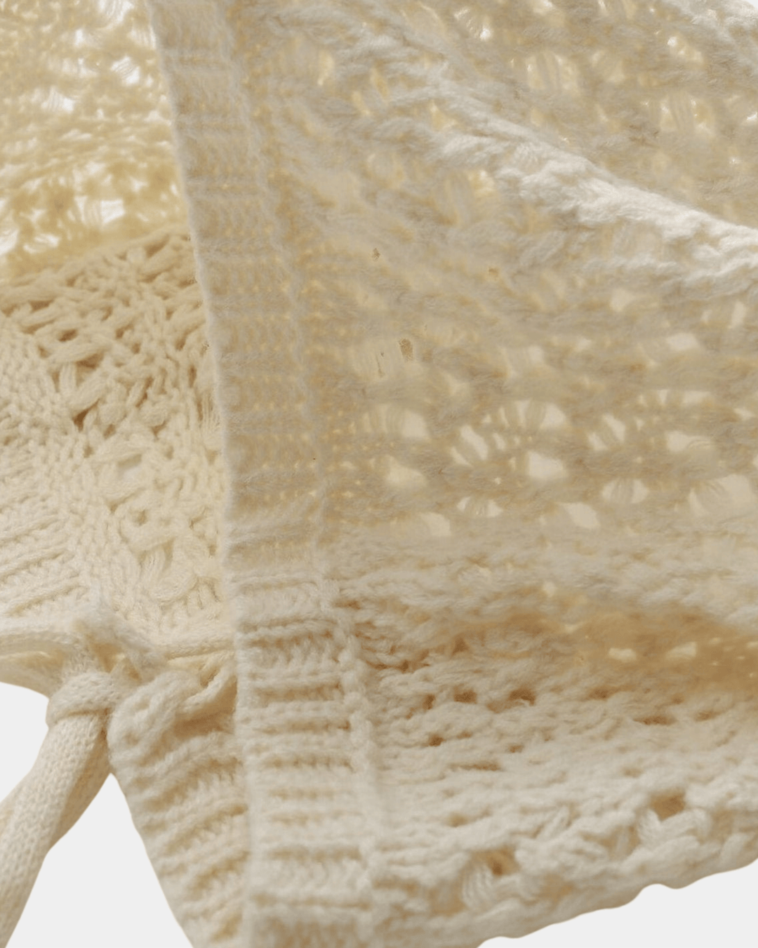 CROCHET DRAWSTRING SWEATER