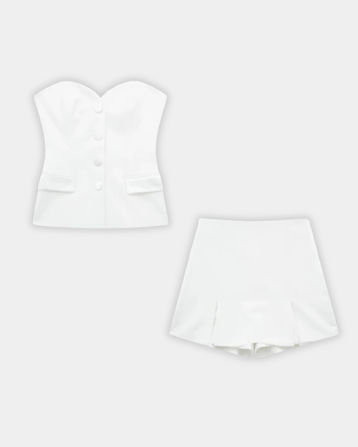 CORSET TOP AND MINI SKIRT SET