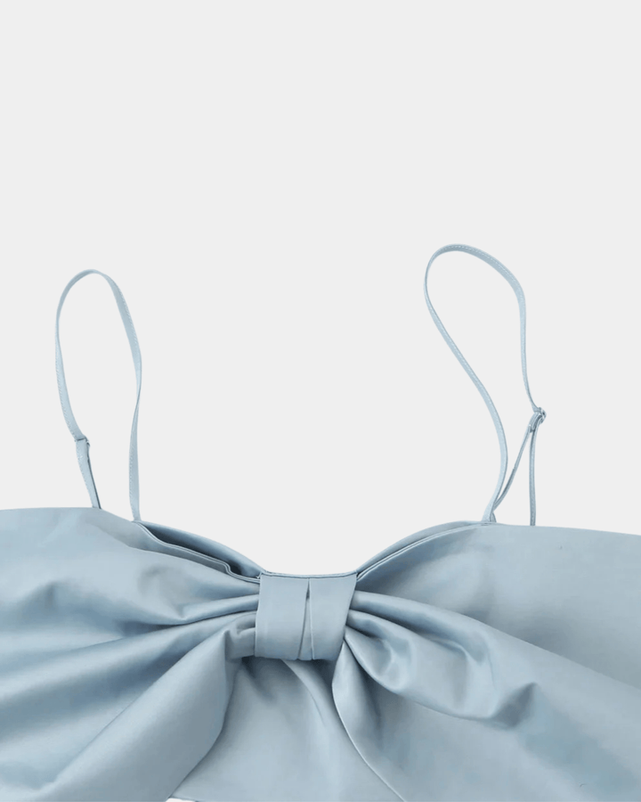 SATIN BOW TOP AND TROUSERS SET