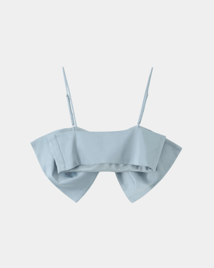 SATIN BOW TOP AND TROUSERS SET