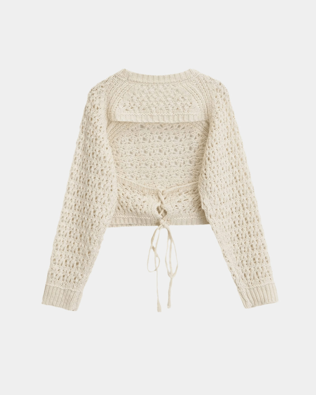 CROCHET DRAWSTRING SWEATER