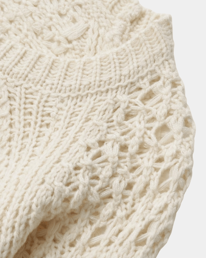CROCHET DRAWSTRING SWEATER