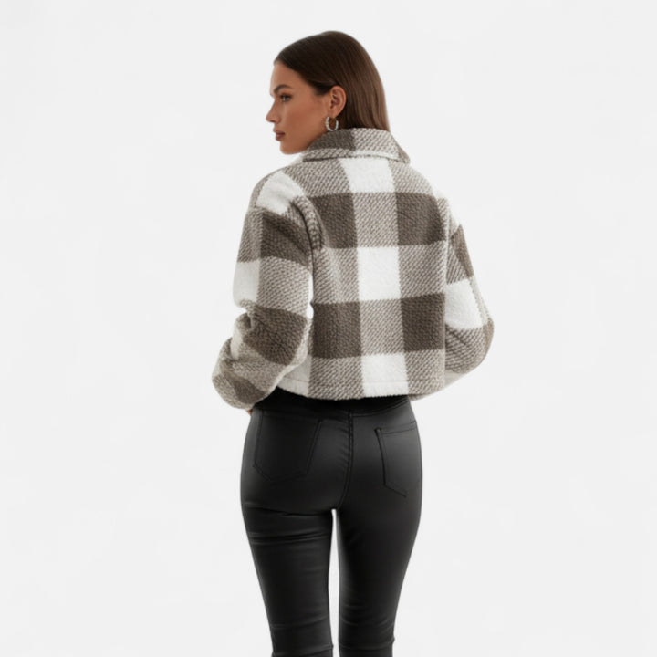 NOMU Lifestyle | Women’s Plaid Teddy Jacket – Heritage Comfort
