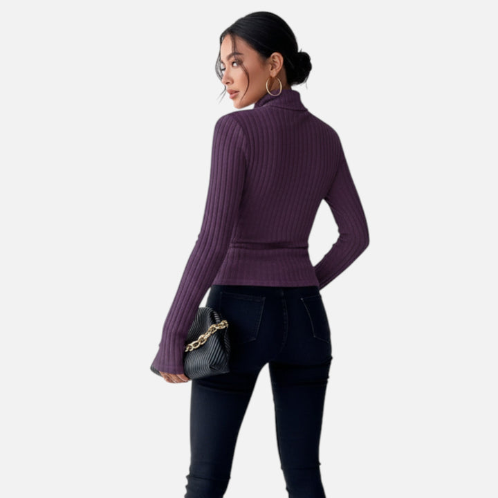 NOMU Lifestyle | Women’s High Neck Knit Sweater – Heritage Elegance