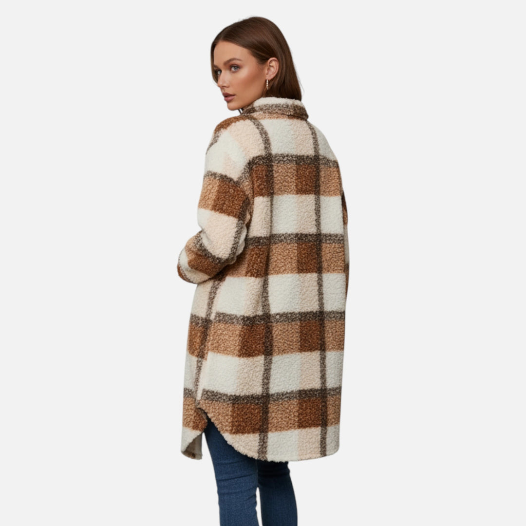 NOMU Lifestyle | Women’s Plaid Fuzzy Coat – Heritage Charm
