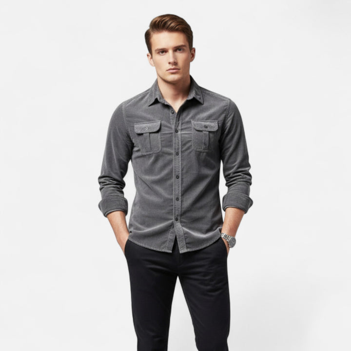 NOMU Lifestyle | Men’s Corduroy Business Casual Shirt