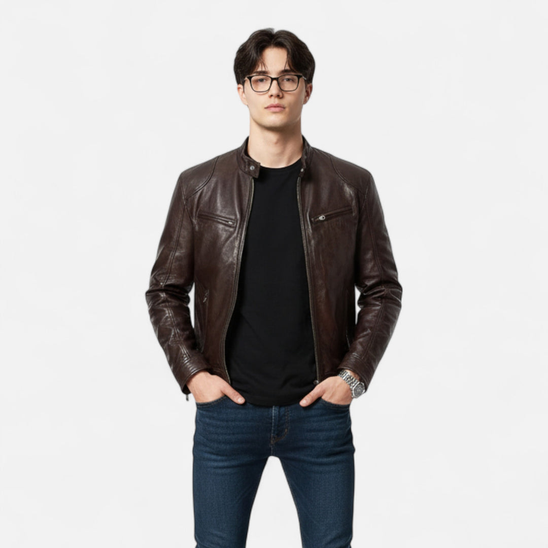 NOMU Lifestyle | Men’s Leather Zip Coat