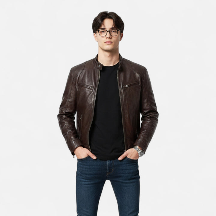 NOMU Lifestyle | Men’s Leather Zip Coat