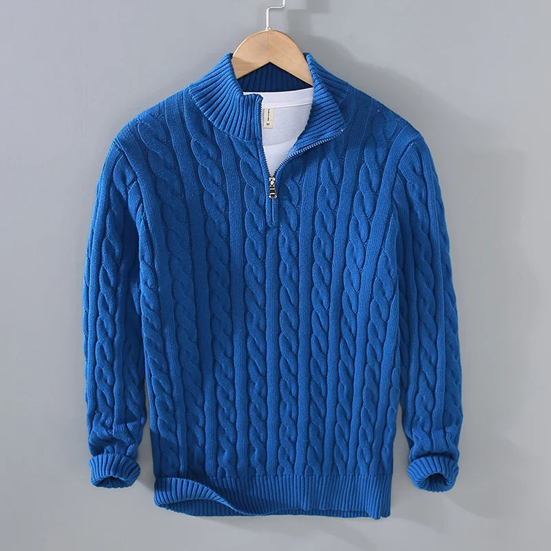 Men’s Italian-Style Cable Knit Sweater – Timeless Comfort
