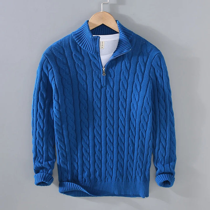 Men’s Italian-Style Cable Knit Sweater – Timeless Comfort