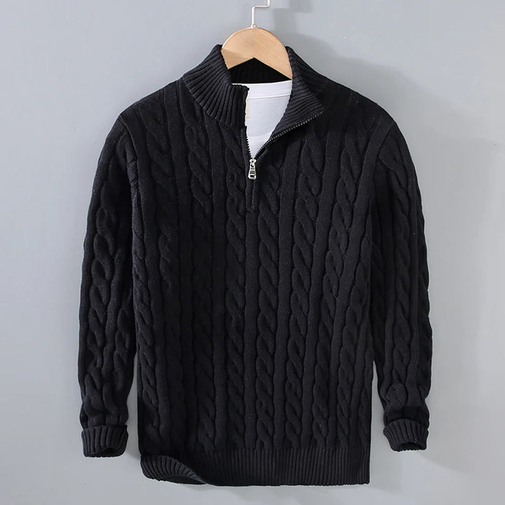 Men’s Italian-Style Cable Knit Sweater – Timeless Comfort