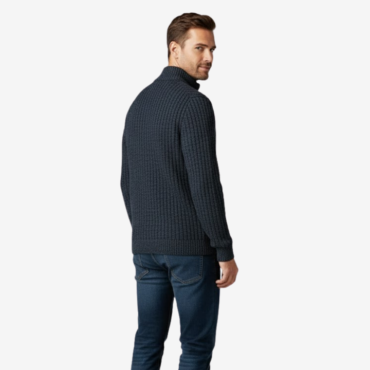 Men’s High-Neck Wool Pullover – Refined Warmth