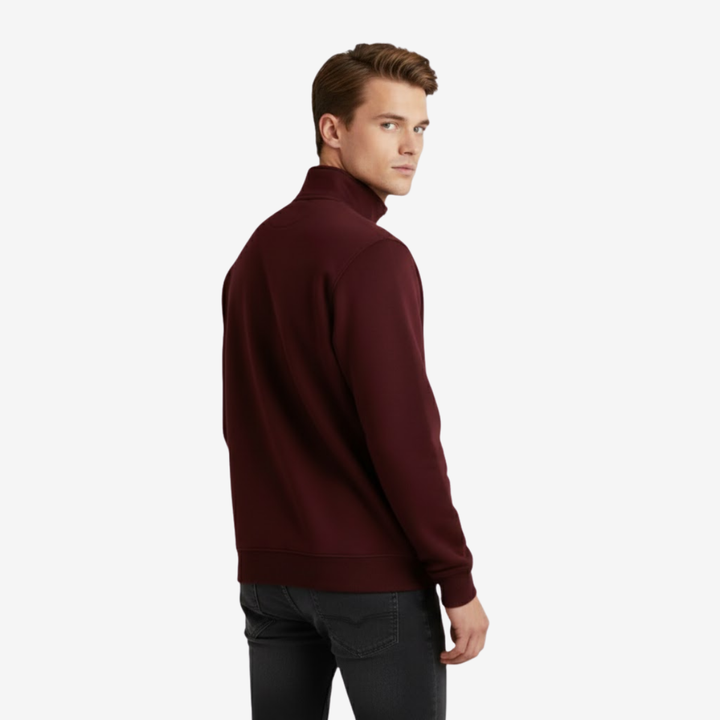 Men’s Half-Zip Stand Collar Pullover – Casual Layer