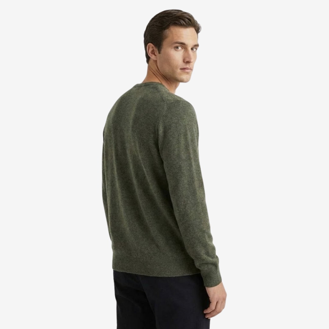 Men’s Wool-Cashmere V-Neck Pullover – Comfort Warmth